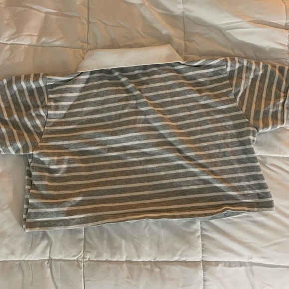 cropped striped t-shirt with coller - Picture 2 of 2